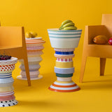Bossa Nova Vinicio Table Matt Ecrue and Coloured Graphics