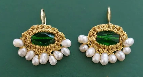 Sofia Papakosta  New Mini Green Küpe