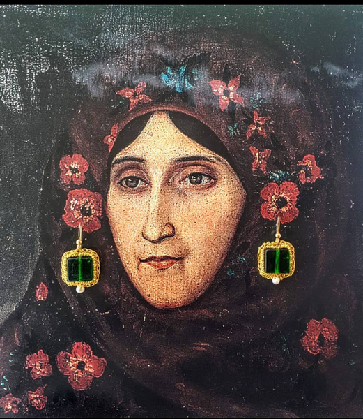 Sofia Papakosta Red - Green Küpe